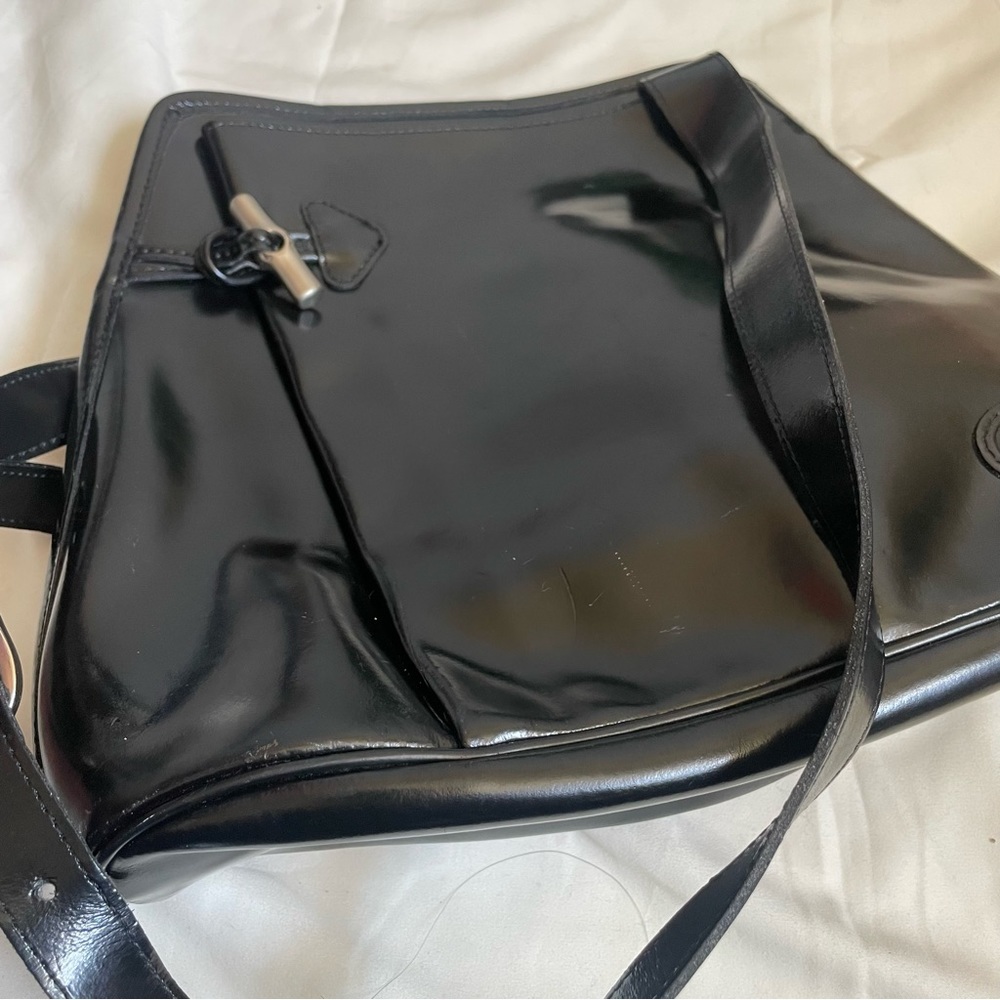 Black Leather Crossbody Bag by - Picture 9 of 12